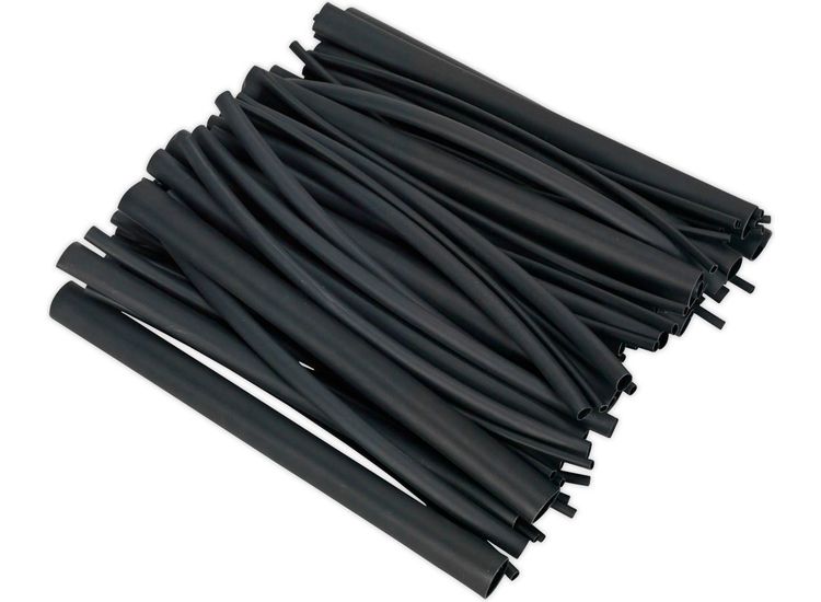 Sealey HSTAL72B Heat Shrink Tubing Assortment 72pc Black Adhesive Lined 200mm