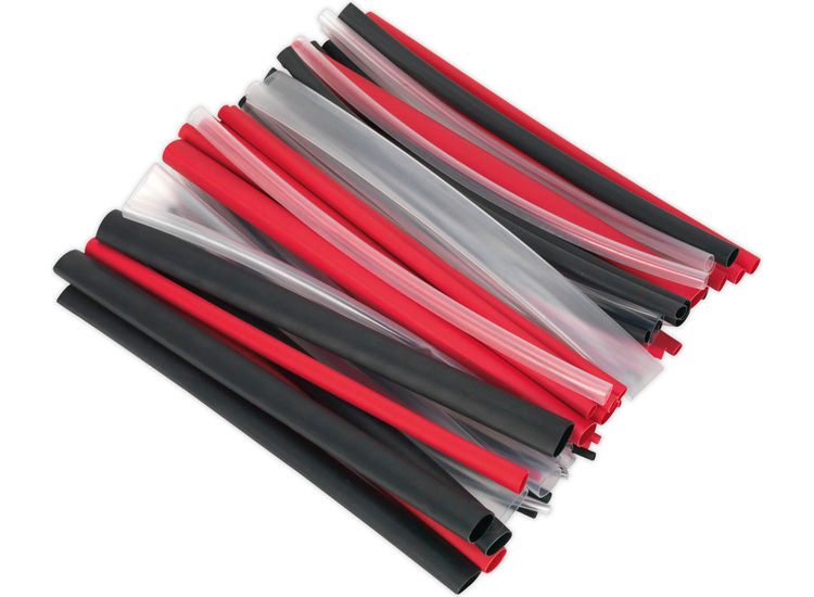 Sealey HSTAL72MC Heat Shrink Tubing Assortment 72pc Mixed Colours Adhesive Lined 200mm