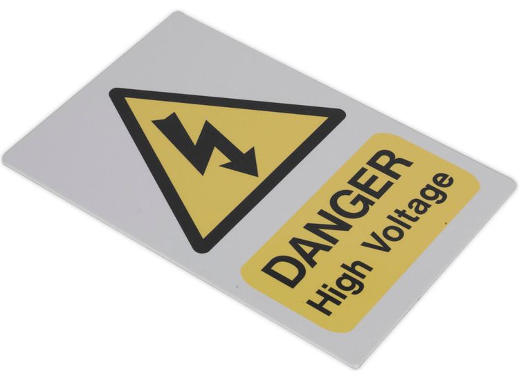 Sealey HVSA4 High Voltage Warning Sign 200 x 300mm