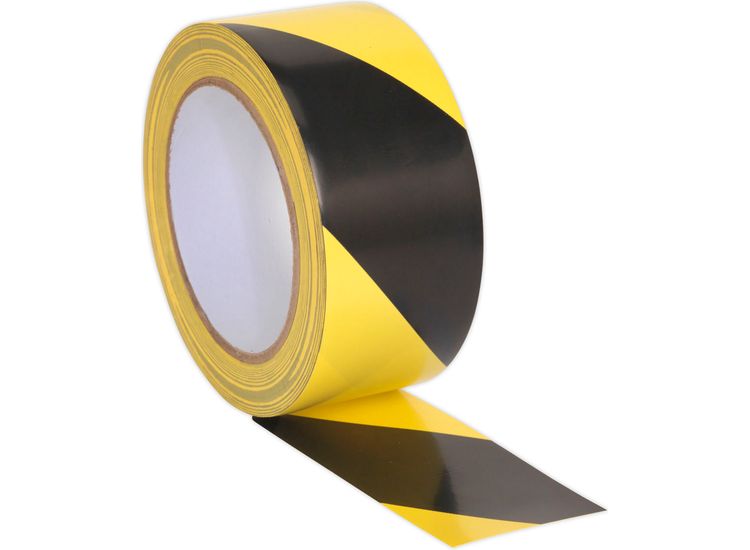 Sealey HWTBY Hazard Warning Tape 50mm x 33m Black/Yellow