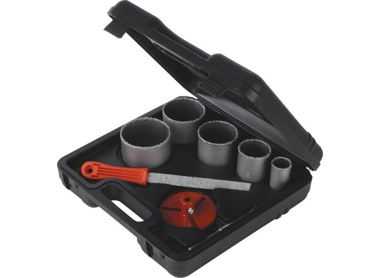 Silverline Tungsten Grit Holesaw Kit 8pce 33 - 83mm Dia