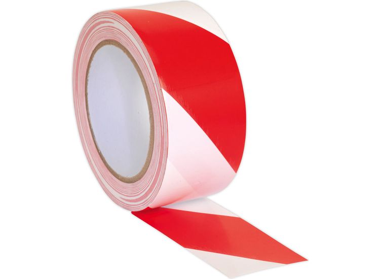 Sealey HWTRW Hazard Warning Tape 50mm x 33m Red/White