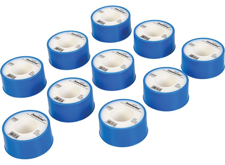Silverline White PTFE Thread Seal Tape 10pk