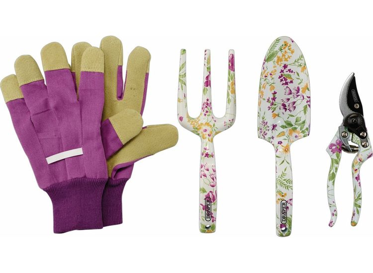 Draper 08993 Garden Tool Set with Floral Pattern (4 Piece)