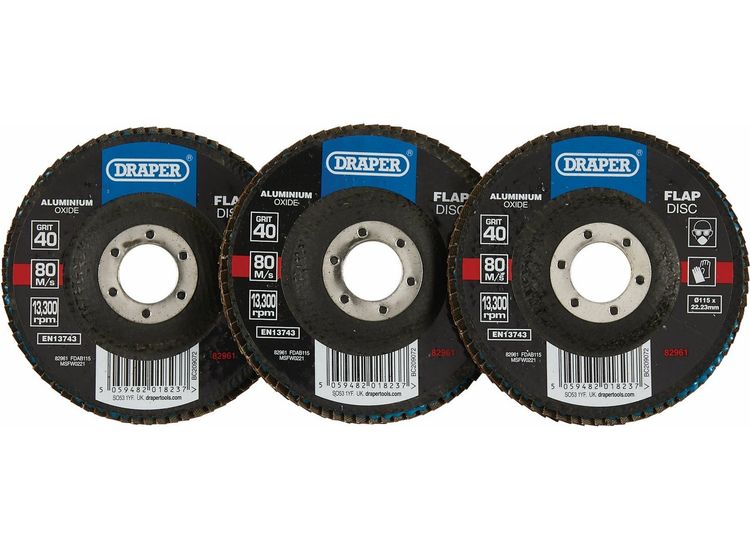 Draper 82961 115MM FLAP DISC 40G ALOX BULK