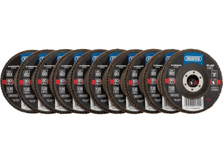 Draper 83067 115MM FLAP DISC 60G ALOX BULK