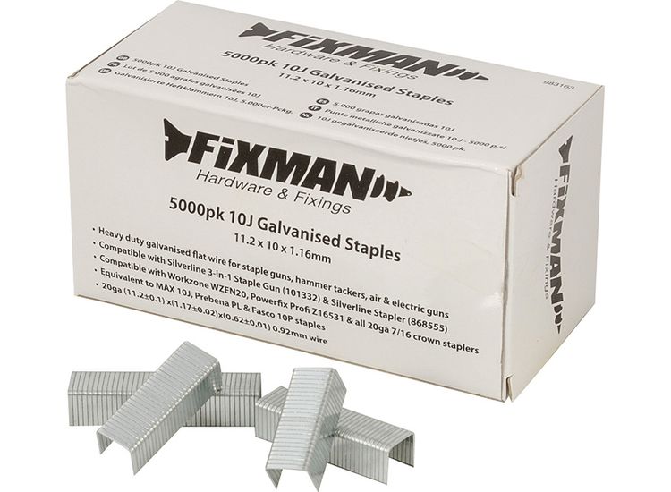 Fixman 10J Galvanised Staples 5000pk