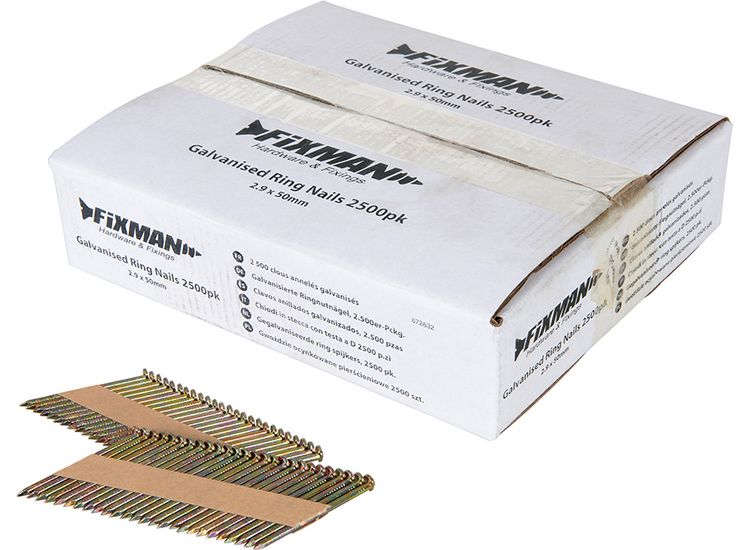 Fixman Galvanised Ring Nails 2500pk