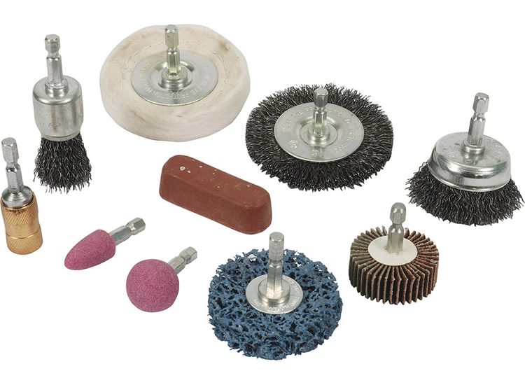 Silverline Cleaning &amp; Polishing Kit 10pce 6mm