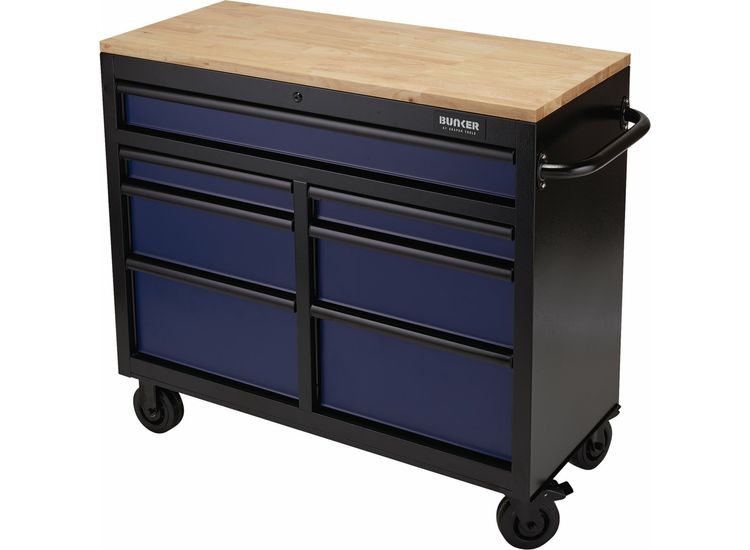 Draper 08222 BUNKER® Workbench Roller Tool Cabinet, 7 Drawer, 41", Blue