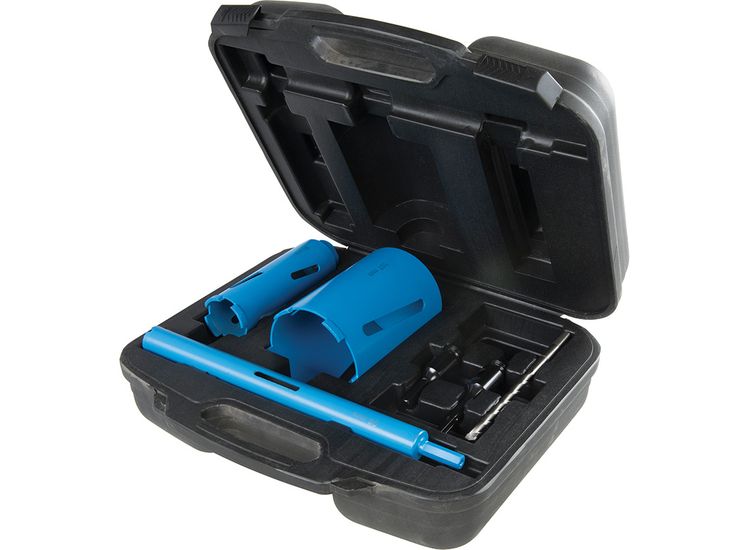 Silverline Diamond Core Drill Kit 3-Core 7pce 28, 52 &amp; 107mm