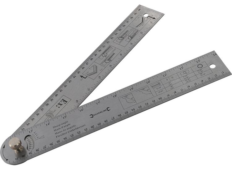 Silverline Easy Angle Protractor Rule 600mm