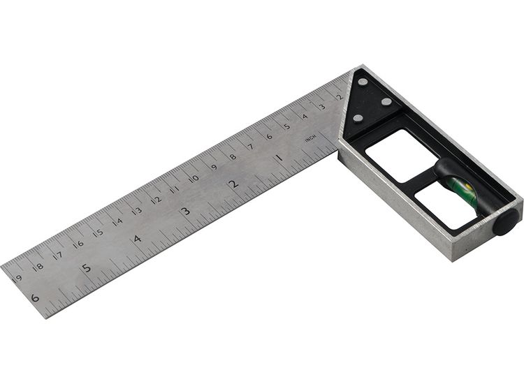 Silverline Tri &amp; Mitre Square with Spirit Level 150mm