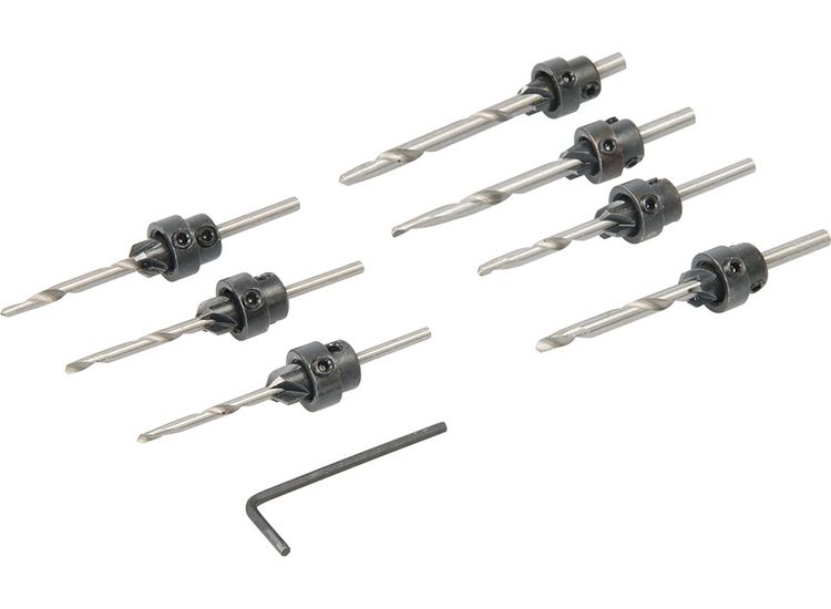 Silverline Drill &amp; Countersink Set 7pce 3 - 6mm