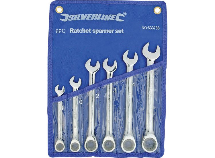 Silverline Fixed Head Ratchet Spanner Set 6pce 8 - 17mm