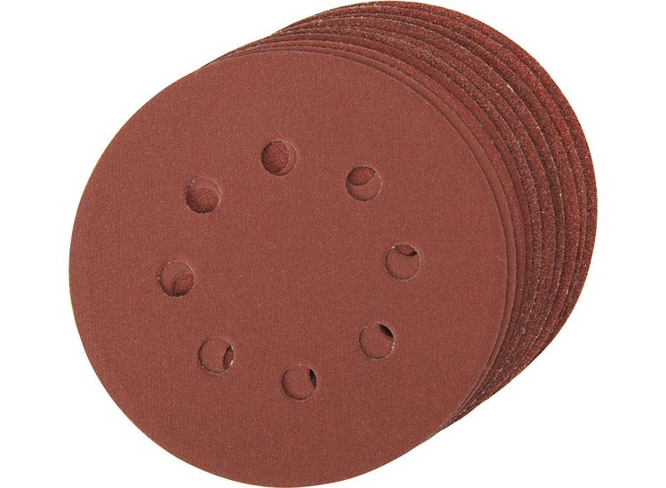 Silverline Hook &amp; Loop Discs Punched 125mm 10pce