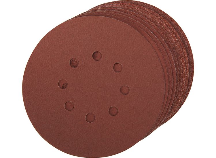 Silverline Hook &amp; Loop Discs Punched 150mm 10pce