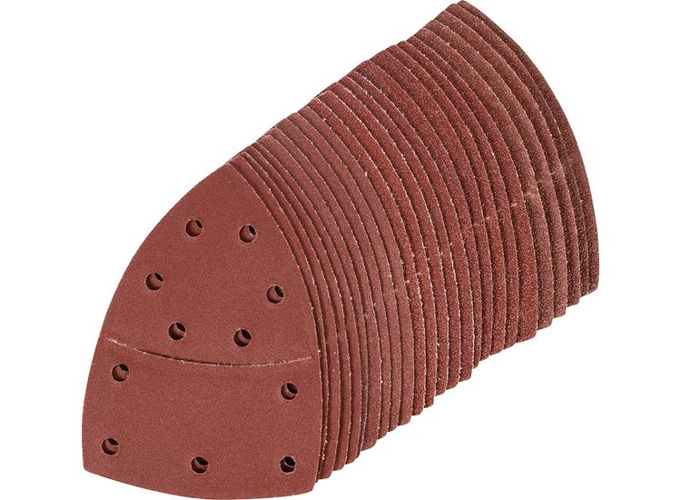 Silverline Hook &amp; Loop Multi-Sander Sheets 102 x 62mm, 93mm 25pk 5 x 40, 60, 80, 120, 180 Grit