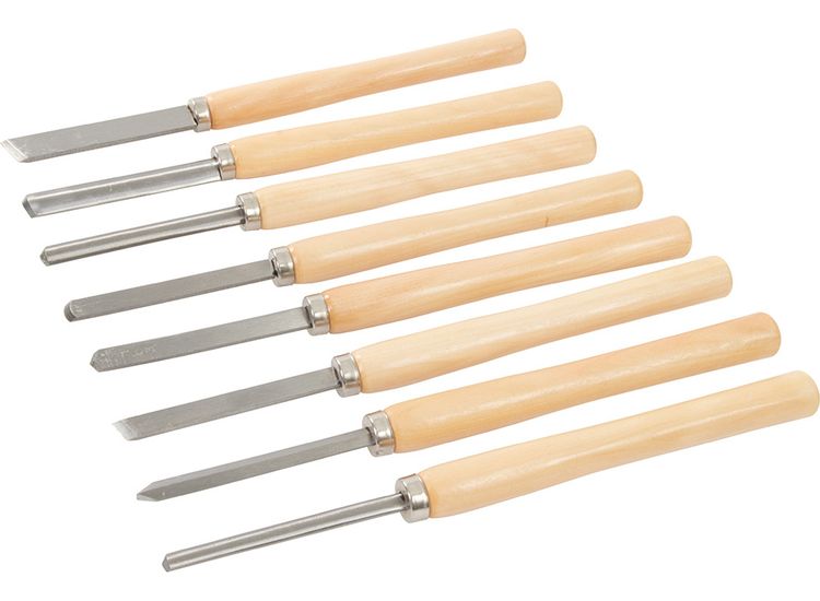 Silverline Wood Turning Chisel Set 8pce 8pce