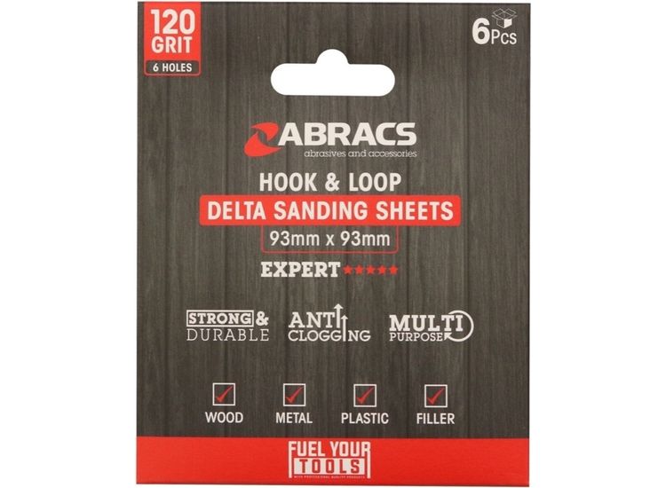 Abracs Hook &amp; Loop Delta Sanding Sheets Pack 6