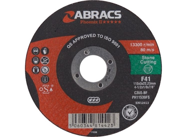 Abracs PH11530FS Flat Stone Cutting Disc 115x3x22