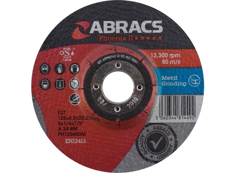 Abracs PH12560DM Dpc Metal Grinding Disc 125x6x22