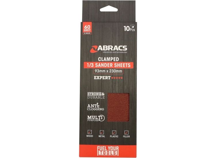 Abracs TSCL9323006010 Hook &amp; Loop 1/3 Sanding Sheet Coarse