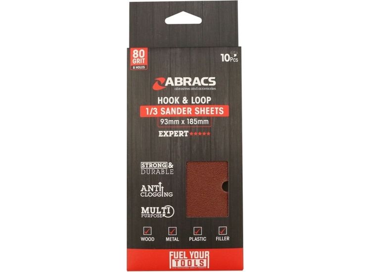 Abracs TSHL9318508010 Orbital Sander Sheets 93x185
