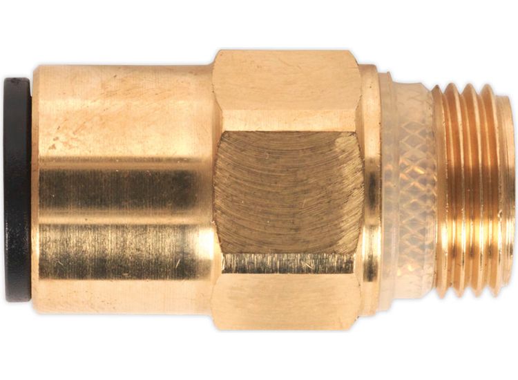 Sealey JGBC1238 Brass SuperThread Straight Adaptor 12mm x 3/8"BSP Pack of 2 (John Guest Speedfit&amp;reg; - RM011213)