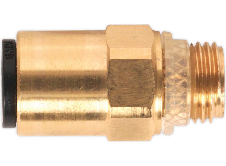 Sealey JGBC618 Brass SuperThread Straight Adaptor 6mm x 1/8"BSP Pack of 2 (John Guest Speedfit&amp;reg; - RM010611)