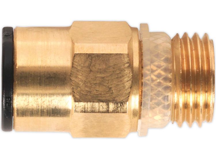 Sealey JGBC814 Brass SuperThread Straight Adaptor 8mm x 1/4"BSP Pack of 2 (John Guest Speedfit&amp;reg; - RM10812)