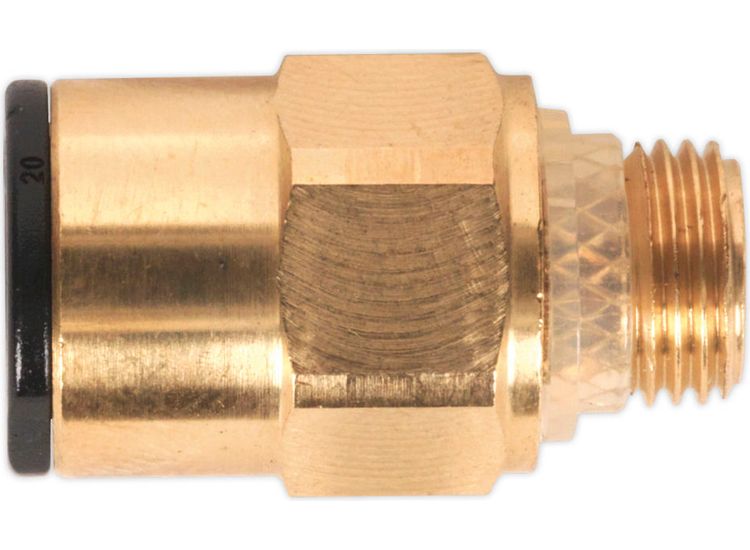 Sealey JGBC818 Brass SuperThread Straight Adaptor 8mm x 1/8"BSP Pack of 2 (John Guest Speedfit&amp;reg; - RM010811)