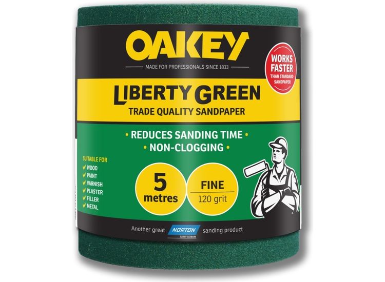 Oakey Liberty Green Sanding Roll 5m