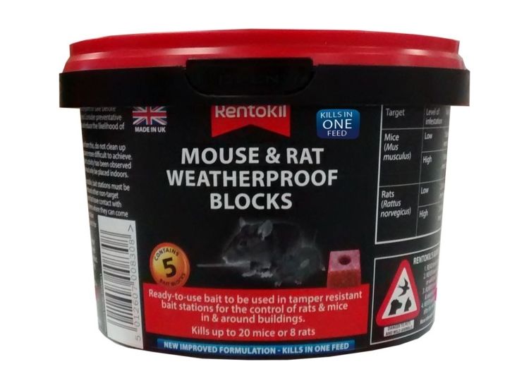 Rentokil PSMR41 Mouse &amp; Rat Weatherproof Blocks