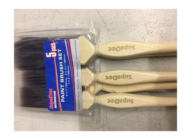 SupaDec SDM5 Maple Handle Paint Brush Set