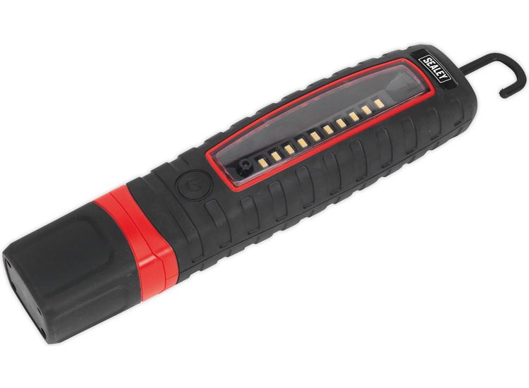 Sealey LED360 Rechargeable 360° Inspection Lamp 10 SMD LED + 3W LED Black Lithium-ion