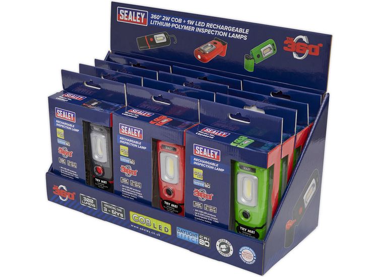 Sealey LED3601COMBO LED3601 Series Inspection Lamp Combination - Display Pack of 12
