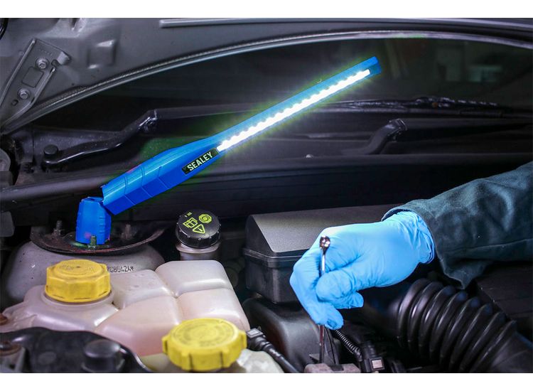 Sealey LED3604UV Rechargeable 360° Slim Inspection Lamp 16 SMD LED + 1W LED + UV Light Black Lithium-ion