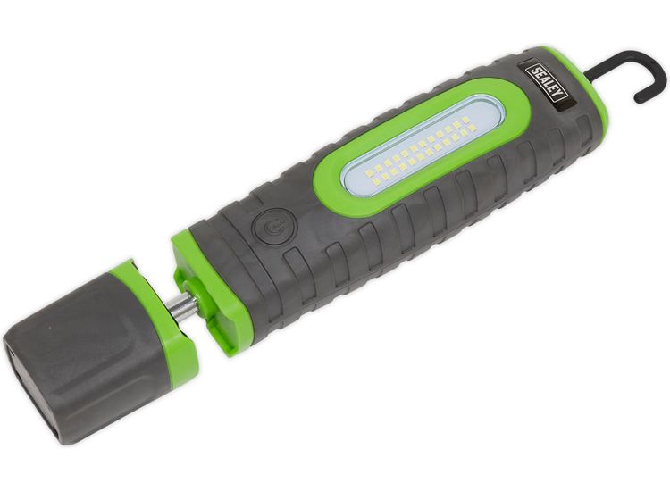 Sealey LED3606G Rechargeable 360° Inspection Lamp 24 SMD LED + 3W LED Green 2 x Lithium-ion