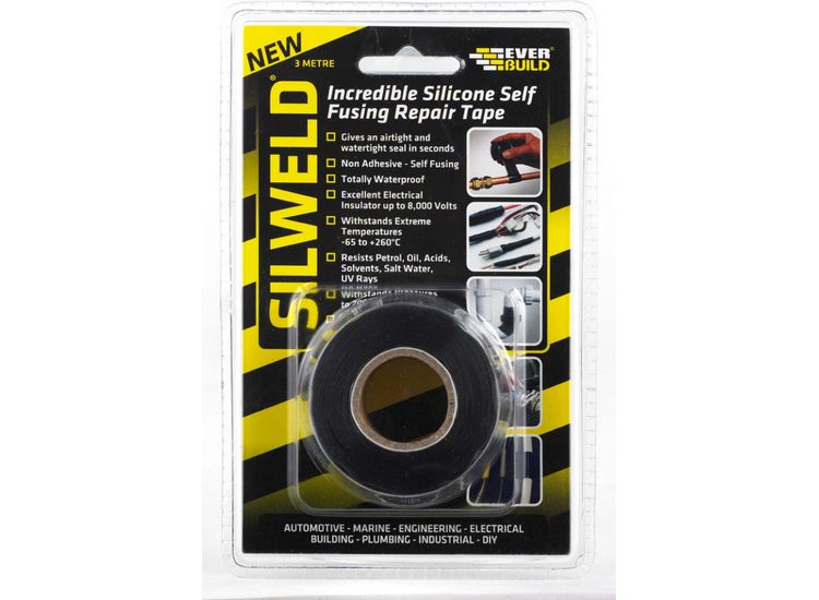 Everbuild 2SILWELD3BK Silweld Silicone Repair Tape Black
