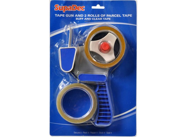 SupaDec SDGX2T Tape Gun &amp; 2 Rolls Parcel Tape
