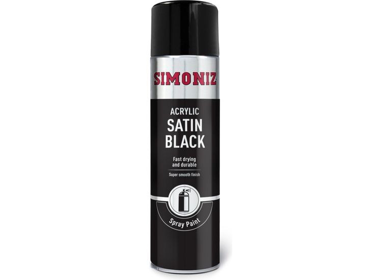 Simoniz SIMP16D Spray Paint - Satin Matt Black (Aerosol)