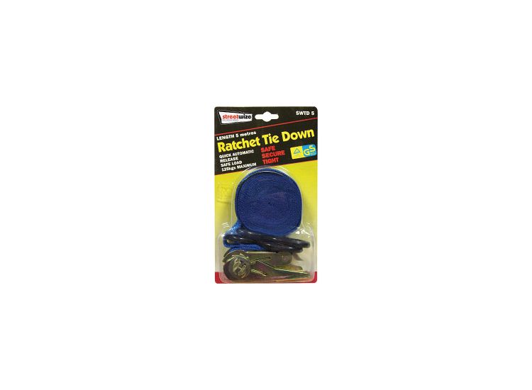 Streetwize SWTD5 Ratchet Tie Down with S Hook