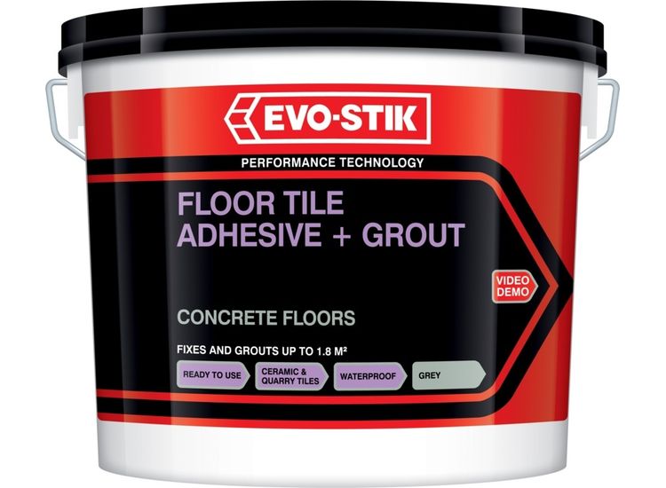 Evo-Stik 30812926 Tile A Floor Adhesive &amp; Grout for Concrete Floors - Charcoal Grey