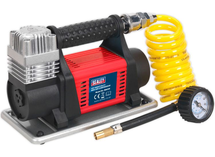 Sealey MAC04 Tyre Inflator/Mini Air Compressor 12V Heavy-Duty