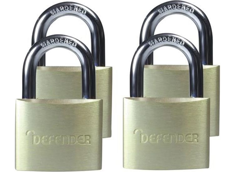 Defender DFAL4Q Aluminium Padlock Quad Pack