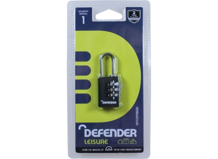 Defender Black Diecast Combi Padlock