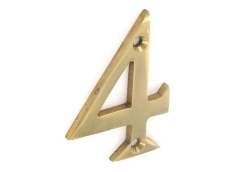 Securit Brass Numeral No.4