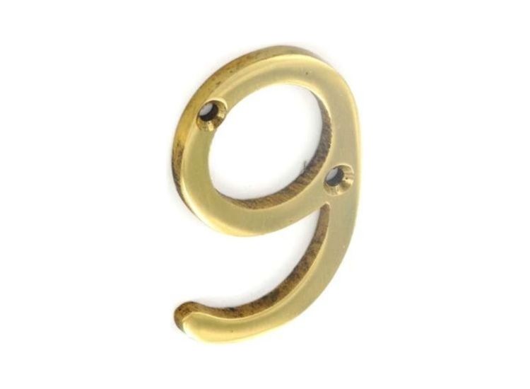 Securit Brass Numeral No.9