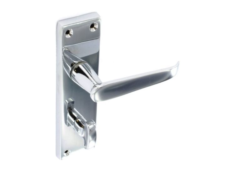 Securit S2707 Chrome Flat Bathroom Handles (Pair)
